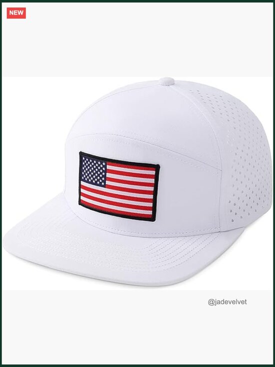 Patriotic Mesh Snapback Hat with Flag Patch, Quick Dry, UPF 30 main image 4